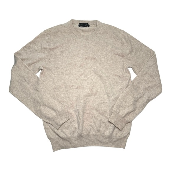 Bloomingdales Medium Cashmere Navy and Cream Crewneck Bundle - Picture 6 of 10